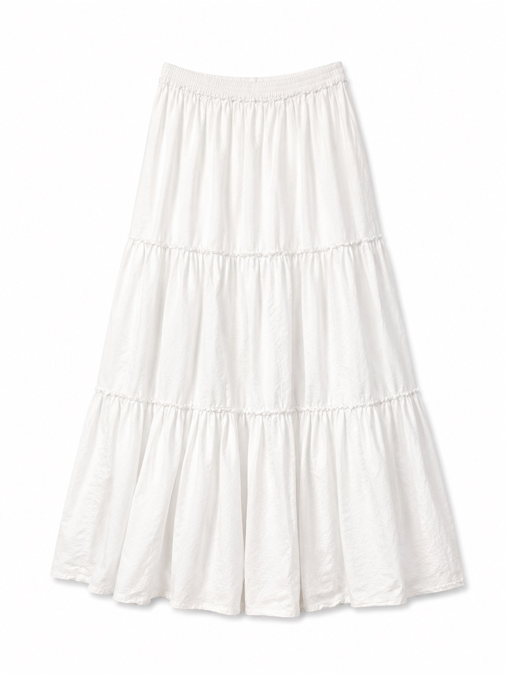 ASOS White Tiered Maxi Skirt with Elastic Waist